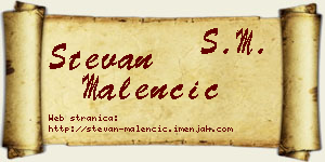 Stevan Malenčić vizit kartica